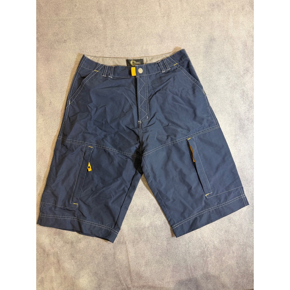 Y2K Arizona Jean Company Navy Blue Ripstop Nylon Cargo Shorts Size 16 Utility